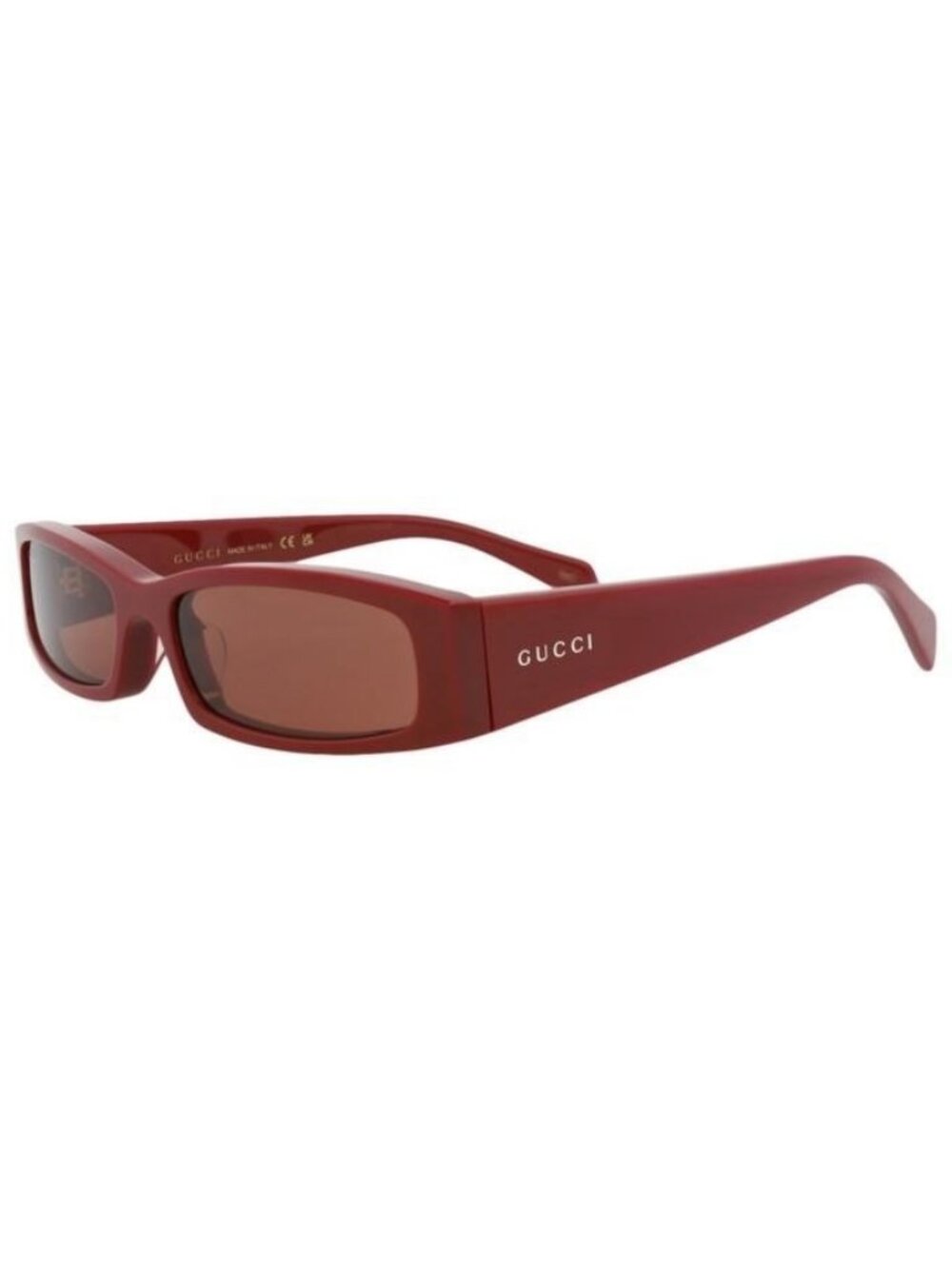 New Gucci Mens Square/Rectangle Burgundy Burgundy Brown Fashion Designer Sunglas